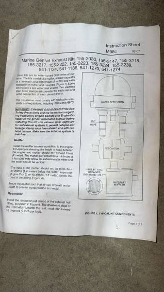 silencieux cummins onan marine muffler
